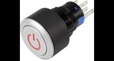 TRU COMPONENTS 1303029 LAS1-AWY-11T/R/12V/P Druktoets 250 V/AC 3 A 1x uit/(aan) Moment Rood IP65 1 stuk(s)