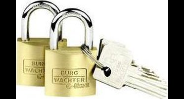 Burg Wächter 2er Set Duo 222 30 SB Hangslot Gelijksluitend Messing Sleutelslot