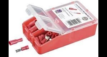 TRU COMPONENTS Assortiment kabelschoenen 4,8x0,8 mm 0.5 mm² 1.5 mm² Rood 140 stuk(s)