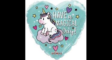 Witbaard Folieballon Unicorn Magical Day Junior 46 Cm Mintblauw