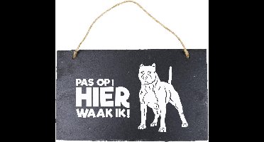 Paper Dreams Waakbord Pitbullterriër 15 X 25 Cm Leisteen Zwart