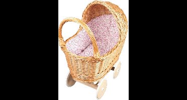 Rieten Poppenwagen Flower