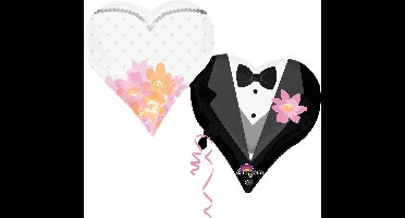 Anagram Ballon Supershape 76 X 63 Cm Folie Zwart/wit 2-delig