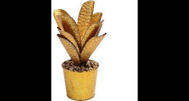 PTMD Xavier Ronde Bloempot - 38 x 38 x 41 cm - Ijzer - Goud