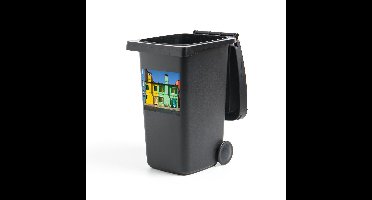 Container sticker Uitsneden Burano - Woningen op Burano Klikosticker - 40x40 cm - kliko sticker - weerbestendige containersticker