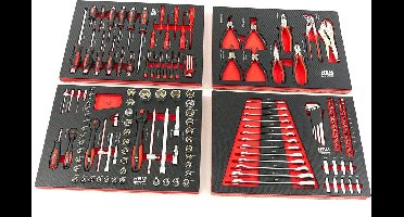 154 Delige Premium Gereedschapsvulling voor Gereedschapswagen - ROOD
