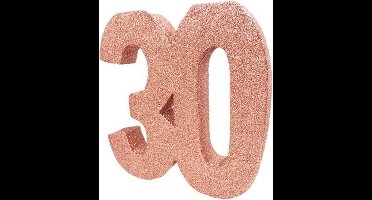 Tafeldecoratie verjaardag 30 rosegoud.