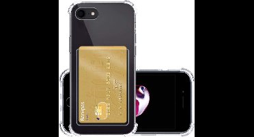 Hoesje - Geschikt voor Apple iPhone 8 - Met Pashouder en Kaarthouder - Telefoon Hoes Shockproof - Siliconen Case - Back Cover - Shock Proof - Pasjes Houder - Transparant