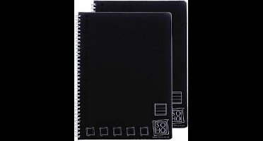 SOHO Collegeblok – Schoolschriften – Lijntjespapier – A4 Formaat – 23 rings – Kunststof Kaft – Zwart – 2 stuks