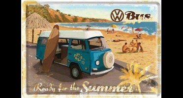 VW Bus Surf Coast Metalen Postcard 10 x 14 cm.