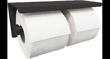 Wiesbaden Brush Dubbele Toiletrolhouder - Mat Zwart
