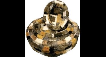 Teddy Hondenmand Geblokt beige 46x40x13 cm