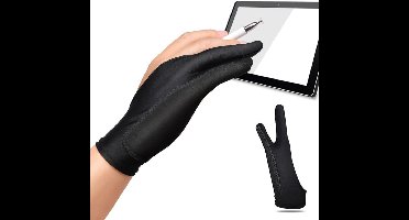 Tweevingerige Tekenhandschoen voor Digitale Kunst en Grafische Tablets