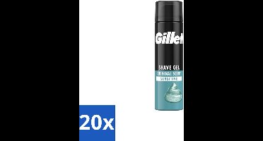 20 x Gillette Gevoelige Huid Scheergel Sensitive 200 ml - Gevoelige Huid Scheergel - Comfortabele Scheerbeurt - Huidbeschermende Scheergel - Soepele Scheerbeurt - Wrijving Verminderen