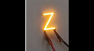 COB LED 3V Filament Letter Geel 3 x 3 cm FPC 2200K 1W Warm-wit