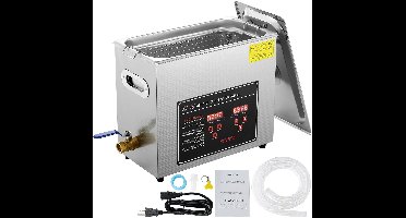 Ultrasoon Reiniger - Reinigingsapparaat voor Sieraden en Brillen - 10L - Ultrasone - Ultrasonic Cleaner - met Digitale Timer en Verwarming - Professionele Roestvrijstalen Reinigingsmachine - voor Sieraden en Gereedschap