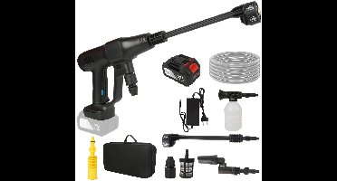 Hogedrukreiniger - Hogedruk Auto-Wasser - Hogedrukspuit - Draadloze - 3500W - 18V - 200Bar - 6-in-1 Mondstuk - 1 Accu - Zwart