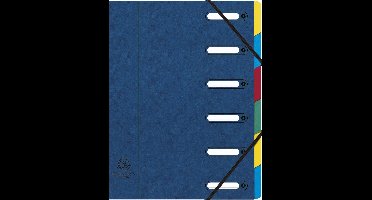 Exacompta 8x Sorteermap HARMONIKA® met elastieken en uitgesneden vensters- in glanskarton - 6 indelingen - Blauw - 55062E