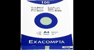 Exacompta etui 100 steekkaarten bristol effen niet geperforeerd 210x297mm - Groen - 13346E
