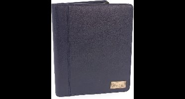 Leer Documentenmap A5 voor Tablet – Blauwe Reismap met Pasjesvakken en Notitieblok