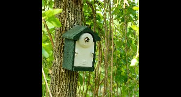 CJ Wildlife Nestkast - Aanbevolen door de Vogelbescherming Nederland - Sevilla - 32mm - Nestkastje voor o.a. Koolmees, Boomklevers & Mussen - Woodstone Vogelhuisje - FSC-gecertificeerd - Groen