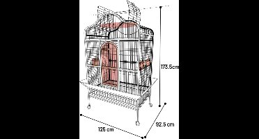 Papegaaienkooi Flamingo Paros Antraciet