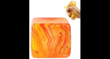 5,5 cm Fidget Cube Speelgoed - Zachte Stresskubus - Zachte Stresskubus - voor Volwassenen - Zachte IJskubus Suikerballen - Sensorische Vierkante Zachte IJskubus Suikerballen voor Stressverlichting (Oranje)