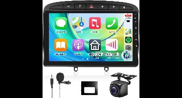 Autoradio Peugeot 308 408 – Multimedia Systeem – Navigatie Radio – Touchscreen Auto Stereo – Apple CarPlay Android Auto – 9 Inch HD Scherm – 8 Core 6GB RAM 128GB Opslag