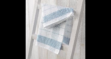 De Witte Lietaer Theedoek Mixte, Aqua - 2 stuks - 65 x 65 cm - Katoen/Linnen