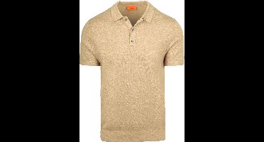 Suitable Knitted Polo Cotton Linen Beige - Maat XL - Heren - Polo shirt Heren met Korte mouw