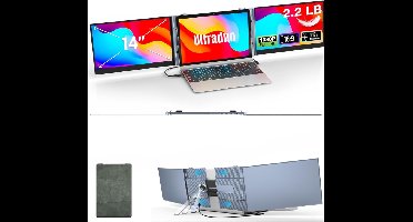 Core® Professionele Portable Monitor Pro 2024 - Full HD - 13” / 17.4” Tri-Screen - Laptop Scherm Uitbreider - Blauw - ‎35cm x 21cm x 3cm