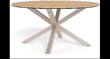 Sohome Ronde Salontafel Samona Keramiek met eikenlook, 82cm - Naturel