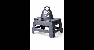 HEM Opvouwbare Opstapkruk – Inklapbaar Krukje 29x22x22 cm – Draagvermogen tot 130 kg – Lichtgewicht – Keuken, Badkamer & Caravan – Grijs