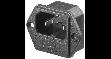 C14 chassis connector met zekeringhouder