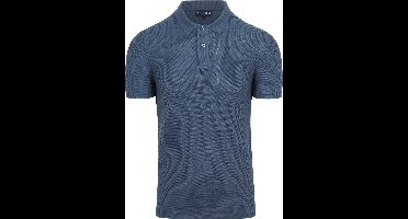 Suitable Respect Polo Structure Knit Blauw - Maat M - Heren - Polo shirt Heren met Korte mouw