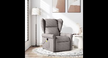 vidaXL - Massagestoel - verstelbaar - stof - taupe