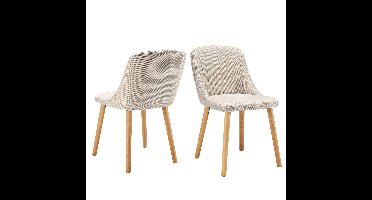 Eetkamerstoelen – Stoelen – Kuipstoelen – Armstoelen – Keukenstoelen – Ergonomisch Design – Houten Poten – Set van 2 – Beige