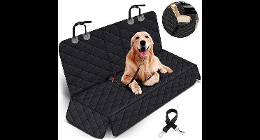 Oneay Honden Autostoelhoes – Waterdichte Antislip Achterbank Beschermhoes voor Hond – Autostoelbeschermer met Veiligheidsgordel – Auto SUV Truck - zwart