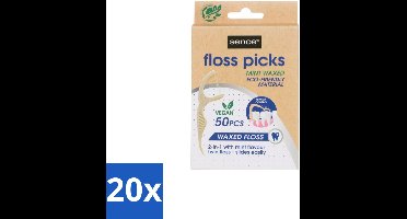 20 x Sence – Flosser – Fresh 2-in-1 Bamboo – 50 Flossers - Mondhygiëne - Flosser - Tandenstoker - Flosdraad - Tandplak