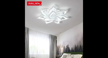 JAQZY Led lamp - Verlichting plafondlampen - Lotus - Keuken - Woonkamer - Slaapkamer - Dim baar - 76x76x12 cm - 95w - Wit