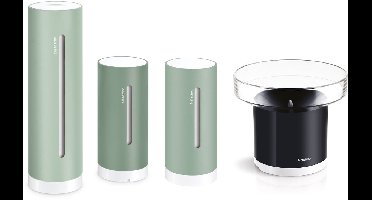 Netatmo Weather Pack – Slim Weerstation met Regenmeter – Binnen- & Buitenmetingen – CO2- & Luchtkwaliteit Sensor – Weerdata via App – Werkt met Apple HomeKit