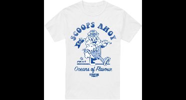 Stranger Things Scoops Ahoy Retro Heren T-shirt - wit - S