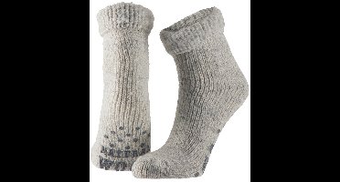 Apollo - 2-Pack - Wollen Kindersokken - Schapenwol 45% - Antislip Zool - Heren / Dames - grijs - 27-30 - 134356001