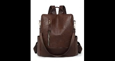 Minimalistische Grote Capaciteit Rugzak – Waterbestendige Rugtas voor School, Werk & Reizen – Lichtgewicht & Casual - Koffie Bruin