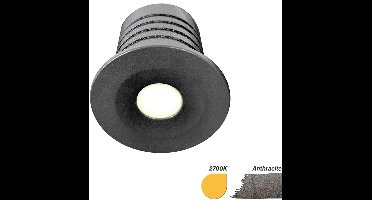 LED Mini Inbouwspot 3W 2700K Rond Antraciet – IP67 Dimbaar – Ø35mm – EcoDim – Voor Binnen en Buiten