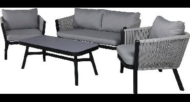 Virya tuinmeubelset 4 delen zwart, grijs.