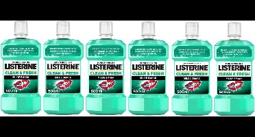 Listerine Clean & Fresh Mondwater - 6x500ml - Voordeelverpakking
