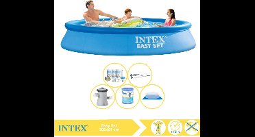 Intex Easy Set Zwembad - Opblaaszwembad - 305x61 cm - Inclusief Onderhoudspakket, Zwembadpomp, Filter, Grondzeil en Stofzuiger