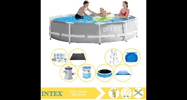 Intex Prism Frame Zwembad - Opzetzwembad - 366x76 cm - Inclusief Solarzeil Pro, Onderhoudspakket, Filter, Grondzeil, Solar Mat, Trap en Voetenbad