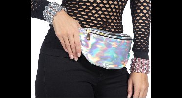 Heuptasje - Fanny Pack - Festival - Verkleedaccessoire - Disco - Foute Party - Holografisch Zilver - One Size